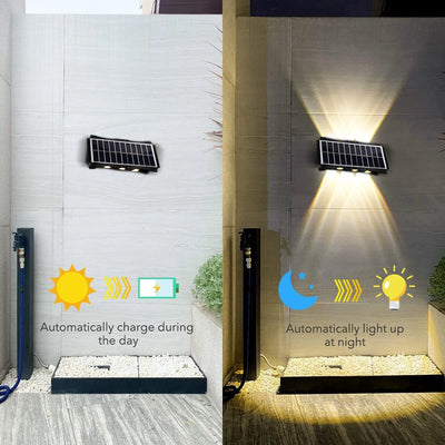 Solar Wall Lamp Outdoor - Warm Up and Down Light, Waterproof, Modern Design