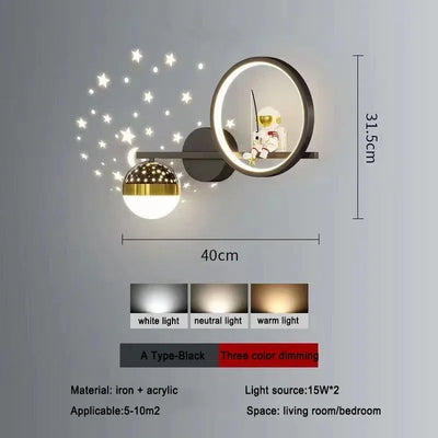 Children's Room Bedside Creative Astronaut LED Wall Lamp Space Decor Light for Living Room, Bedroom