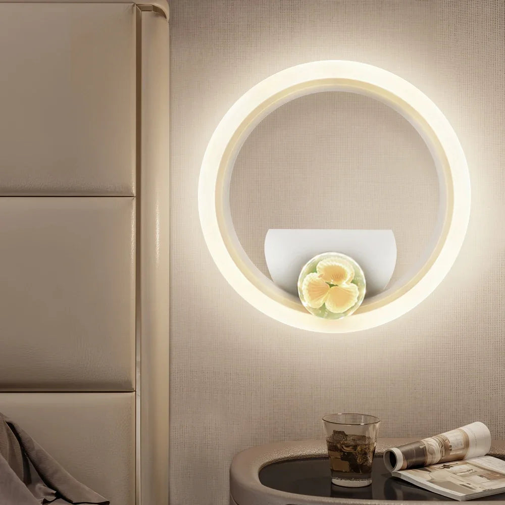 Shell LED Wall Lamp: Aluminum Garden Lighting for Indoor Spaces like Bedroom, Living Room, Stairs, Hallways