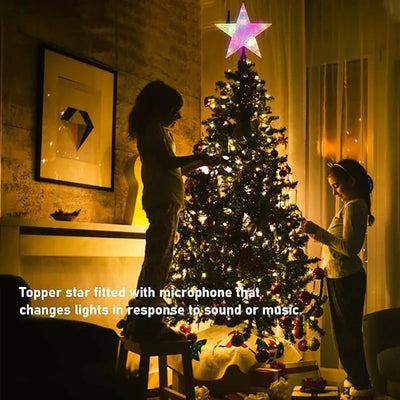 15cm LED Christmas Tree Star Topper Warm White Light Decoration for Home and Holiday 2025 Xmas Tree Décor