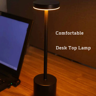 USB Rechargeable Metal Desk Lamp - LED Bedside Table Lamp for Room Decor, Restaurant, Bar