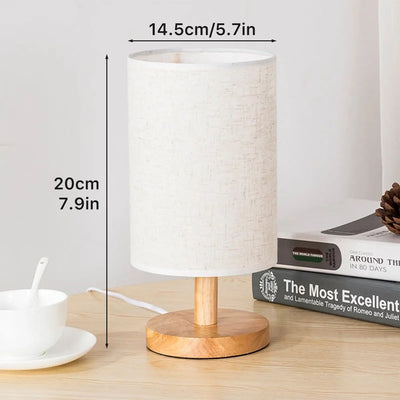 USB Bedside Lamp Night Lights Table Lamp For Bedroom Wooden Desk Lamp