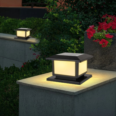 Timed LED Solar Outdoor Pillar Light - Waterproof Garden Pathway and Yard Decor with Remote Control