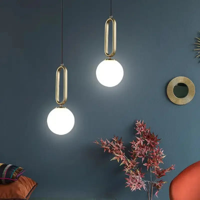 Modern Glass Ball LED Pendant Light: Bedroom Bedside and Bathroom Lighting, Ceiling Hanging Lamp