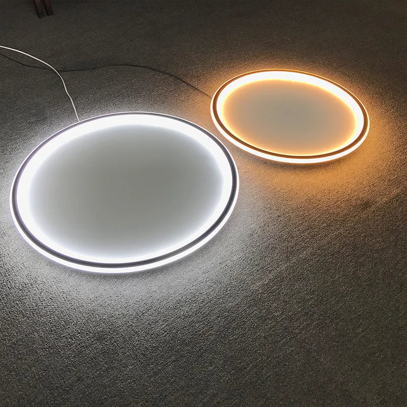 Modern Black LED Ring Ceiling Lights for Living Room Bedroom Kitchen Chandeliers - Dimmable with App