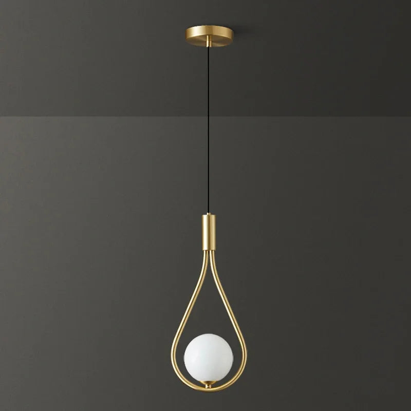 Indoor LED Pendant Lamps: Nordic Design with Frosted Glass Ball for Bedroom, Living Room