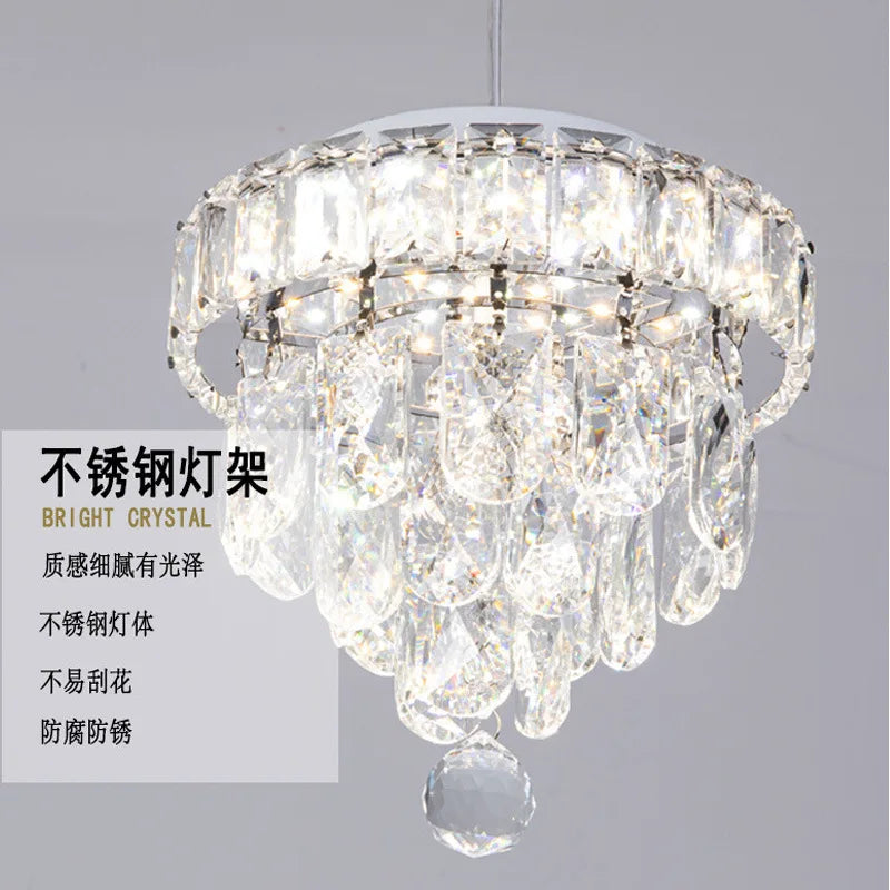 Modern Crystal Chandelier LED Bedside Lamp for Creative Interior Lighting