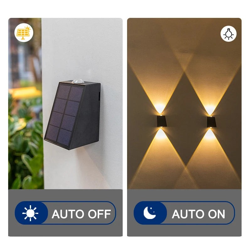 LED Solar Wall Lights: Waterproof Lighting for Villa, Patio, Stair, and Corridor - Perfect Garden Wall Decoration