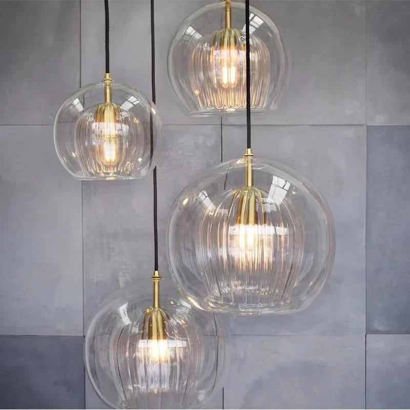 Nordic Modern Glass Pendant Lamp for Restaurant Bedroom Bedside Dining Room Kitchen Lights Island Counter Bar Lighting Hanging Home