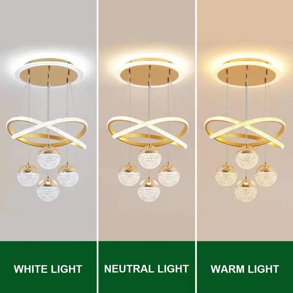 Modern LED Ring Chandelier Pendant Light: Stylish Lighting for Dining, Living, and Bedroom