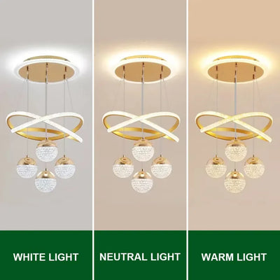 Modern LED Ring Chandelier Pendant Light: Stylish Lighting for Dining, Living, and Bedroom