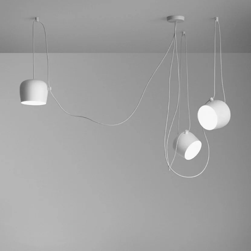 Nordic Pendant Lights for Island Living Room: Stylish Drum Chandeliers, Versatile Configurations, LED Bulbs Included