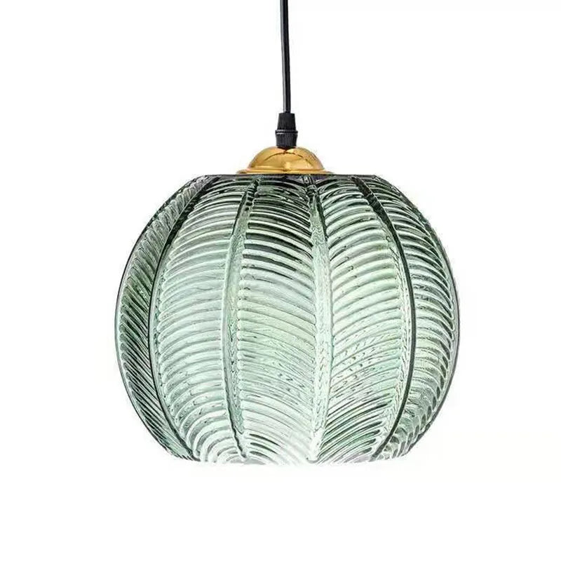 Modern Green Glass Pendant Light - Nordic Style Hanging Lamp for Bedroom and Dining Room