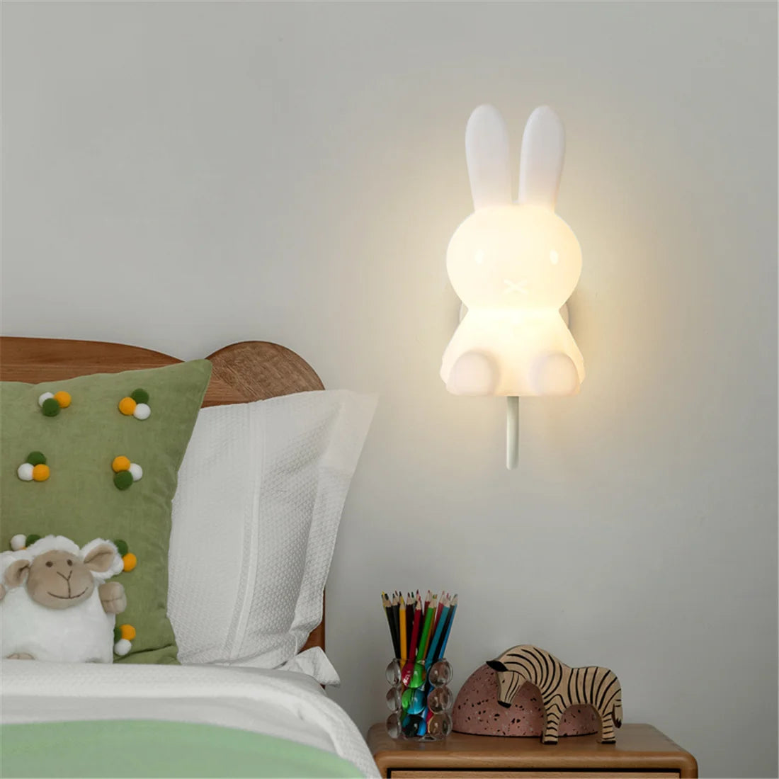 Cartoon Rabbit Kids Bedroom LED Wall Lamp – Home Decoration for Corridor, Stairs, Bedside, Living Room Sconces, Baby Sleeping Night Lights