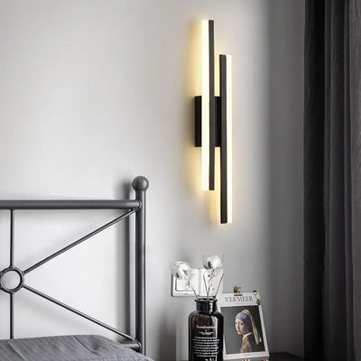 Modern LED Wall Lamp: Black/Gold Acrylic Room Decor Light