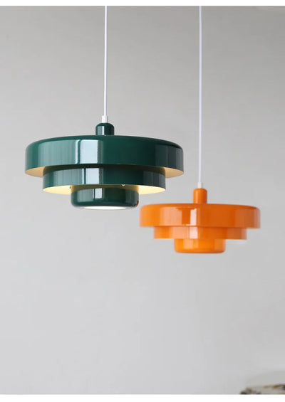 LED Retro Orange Pendant Lamp - Modern Chandelier for Dining Room & Cafe Decor