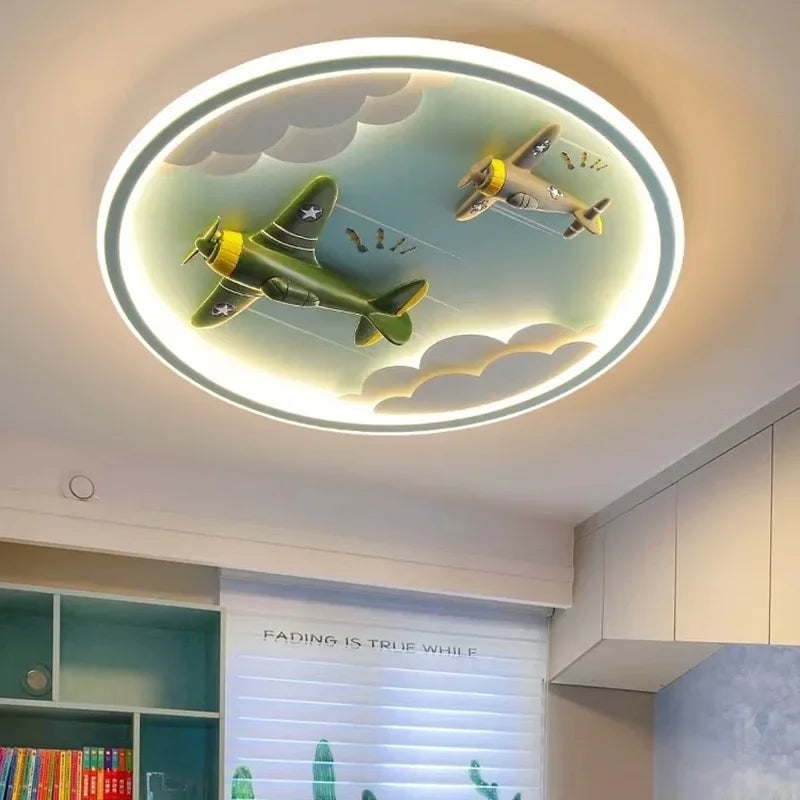 Full Spectrum LED Ceiling Light - Eye Protection Minimalist Round Lamp for Kids' Bedroom, Boys and Girls