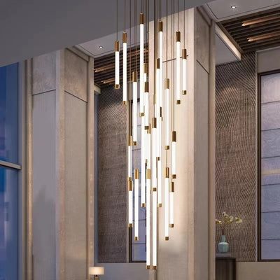 LED Staircase Modern Chandelier - Luxury Lighting for Villa, Living Room, Penthouse, and Restaurant