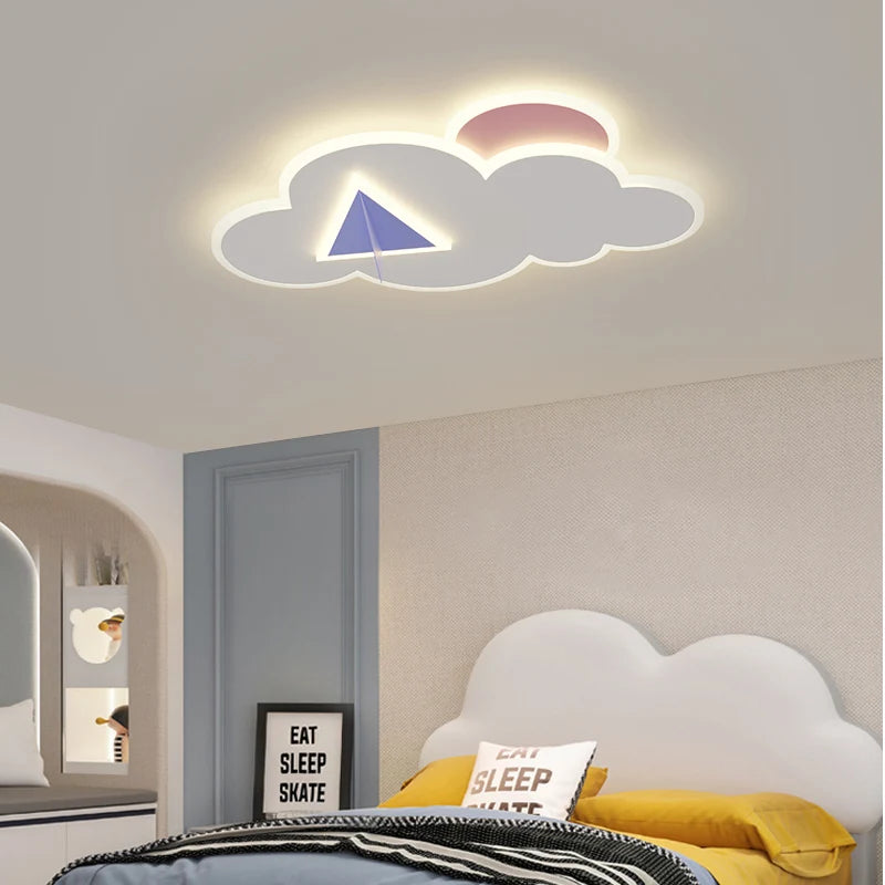 Creative LED Cloud Children's Ceiling Light - Modern Simple Living Room Boys Girls Bedroom Ceiling Lamp Home Indoor Lighting Lamps