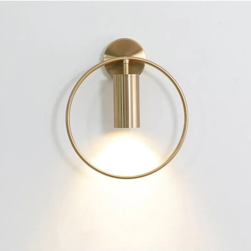 Luxurious LED Nordic Wall Lamp - Modern Brass Plating for Bedroom, Office, or Study