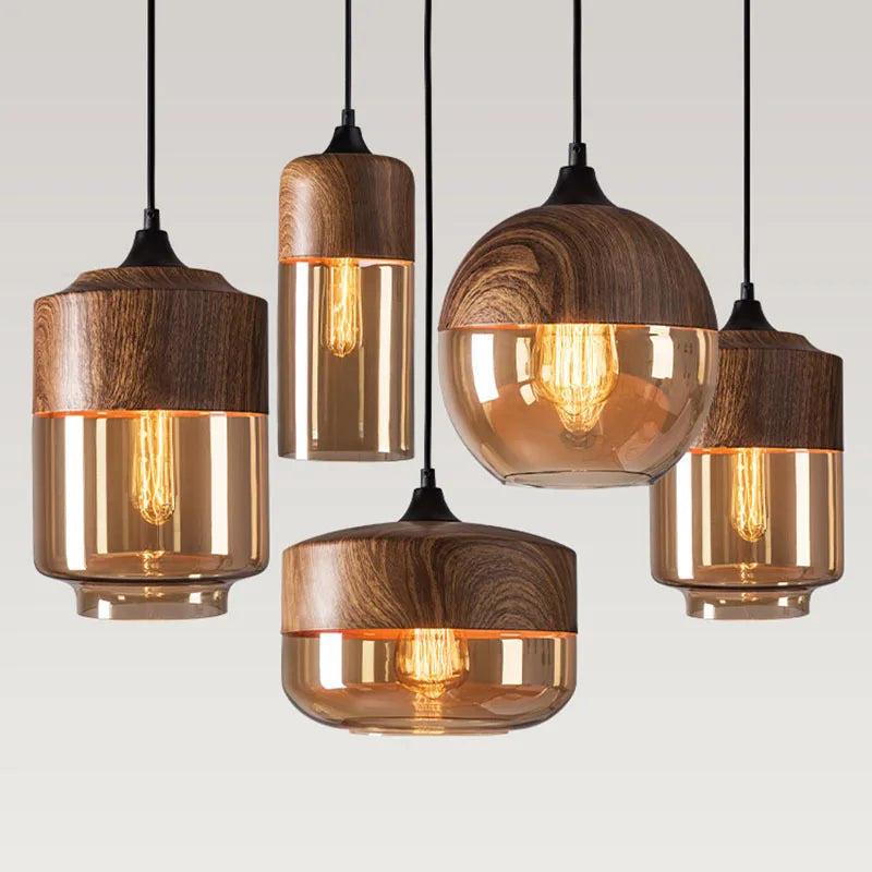 Nordic Charm Meets Modern: Dimmable LED Chandelier with Wood & White Shade