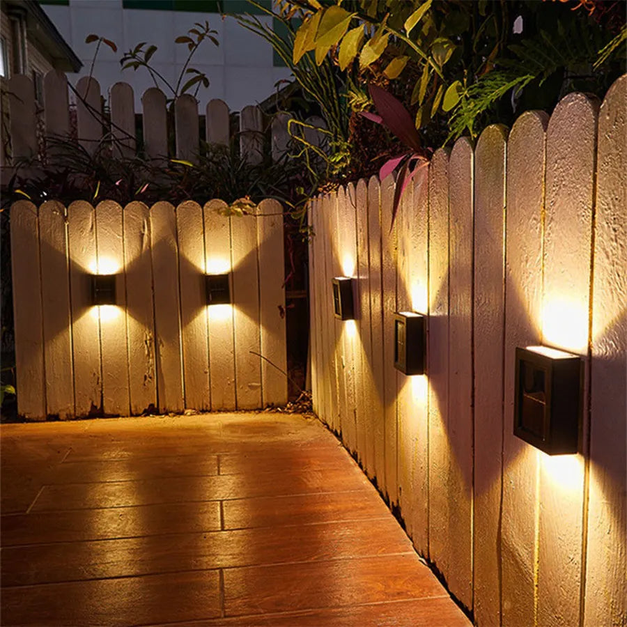 Outdoor Solar Wall Lamp: LED Solar Wall Washer Light, Waterproof and Up/Down Lighting for Garden, Street, and Landscape