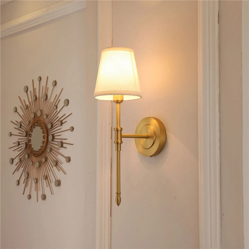 Nordic Copper Wall Lamp – Elegant Sconce for Bedrooms and Corridors