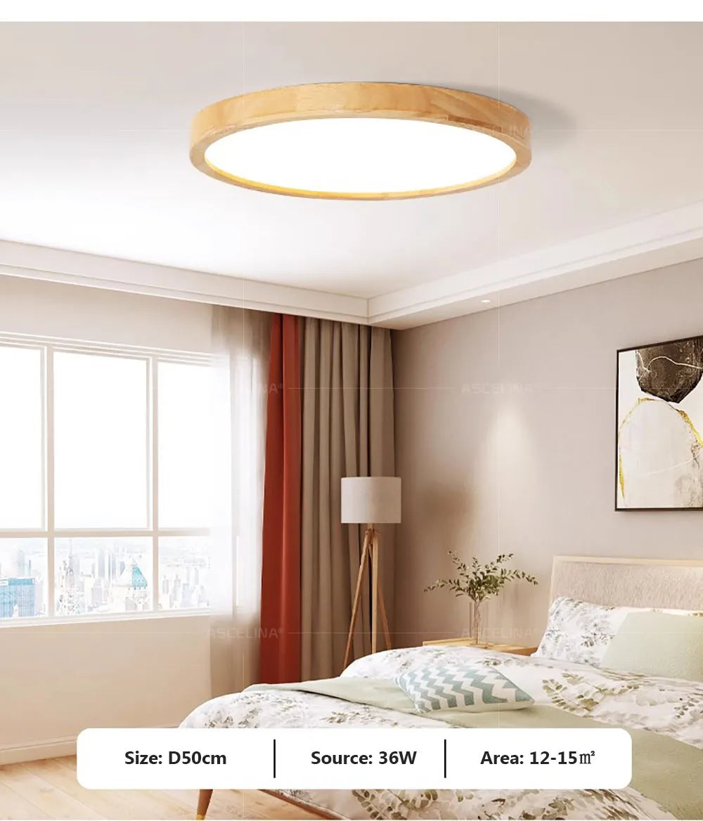 Nordic Ultra-Thin LED Wooden Ceiling Light