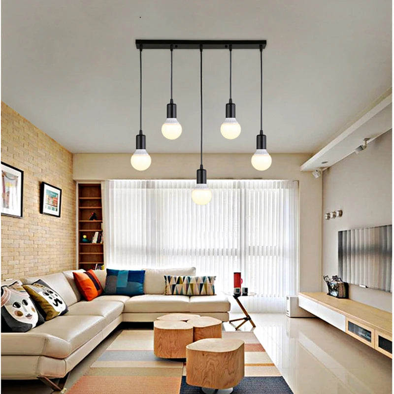 Stylish Retro Pendant Lamp - Classic Iron Black Finish, Suitable for Indoor Spaces