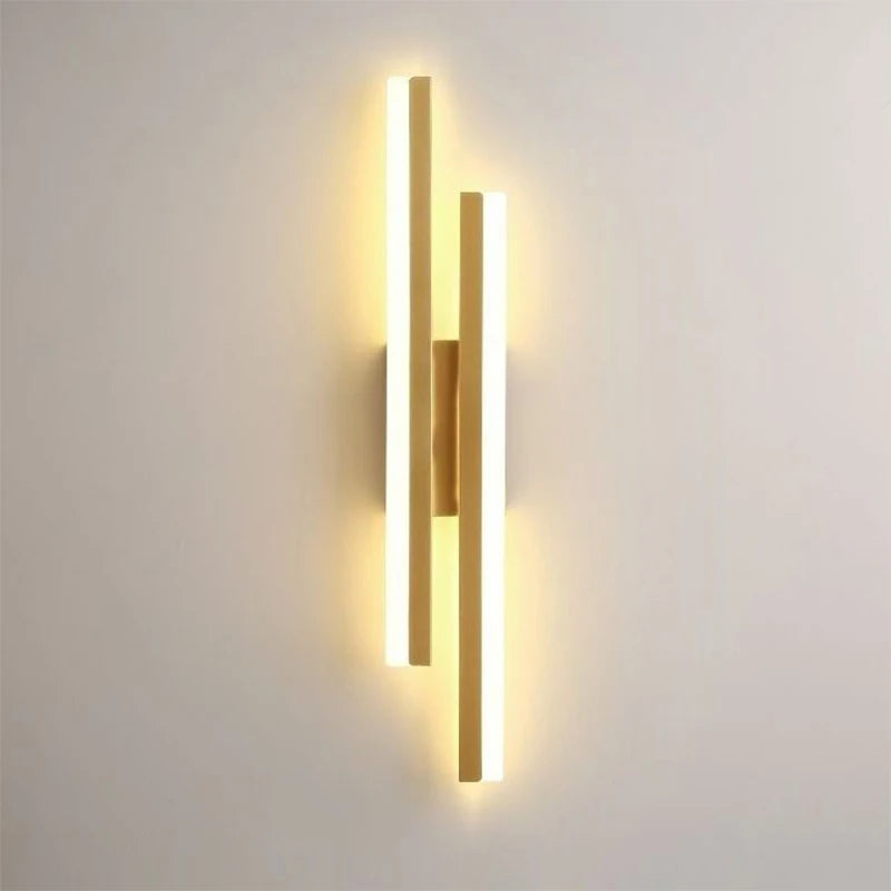 Modern LED Wall Lamp: Black/Gold Acrylic Room Decor Light