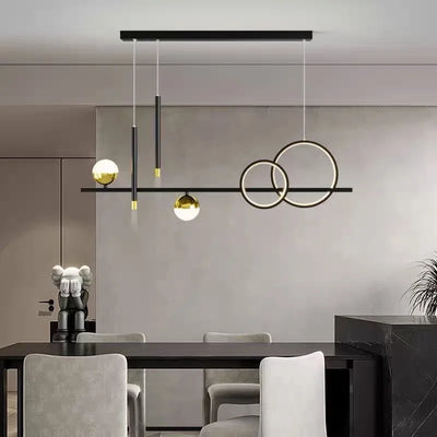 Nordic Chandeliers Lighting Minimalist Design - Dining Room, Bar, and Restaurant Decor - LED Hanging Lighting in Black and Gold Finish