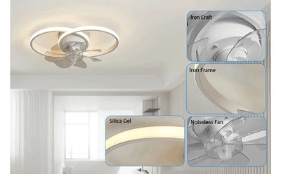 2 in 1 Modern Smart Ceiling Fan – Dimmable LED Ceiling Fan with Light for Bedroom and Living Room