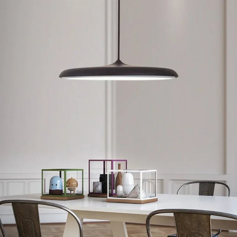 UFO Metal LED Pendant Light: Modern Art Design Suspension Round Lamp Ideal for Nordic Kitchen, Dining, Living Room Decor