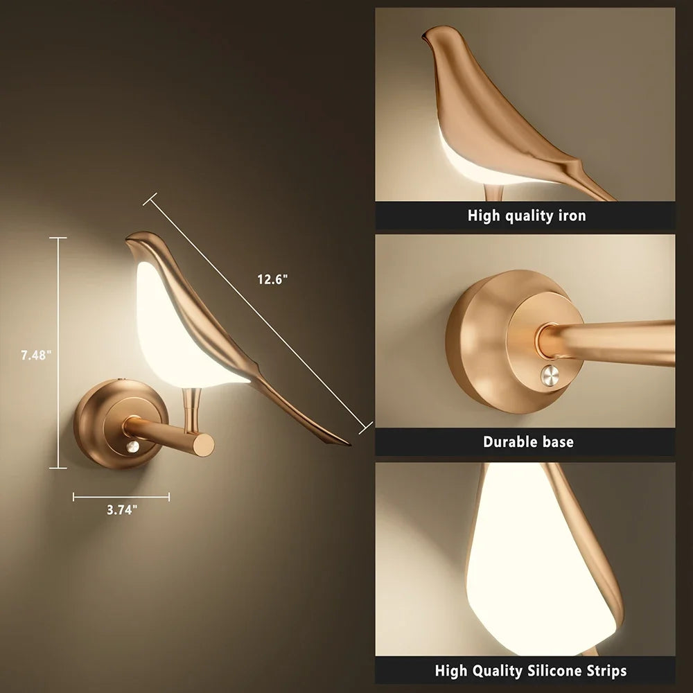 Creative LED Bird Wall Lights - Elegant Illumination for Aisle Sconces and Home Decor Lighting