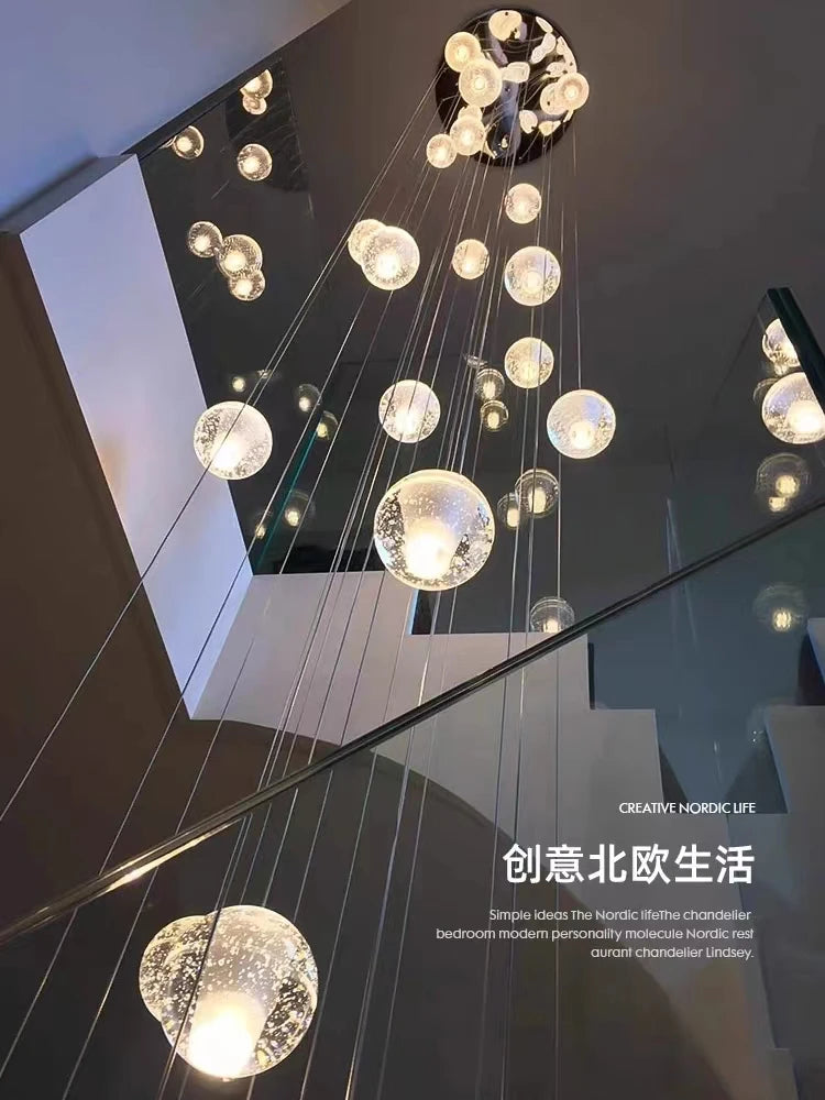 Modern Spiral Staircase Crystal Chandelier - LED Ceiling Light