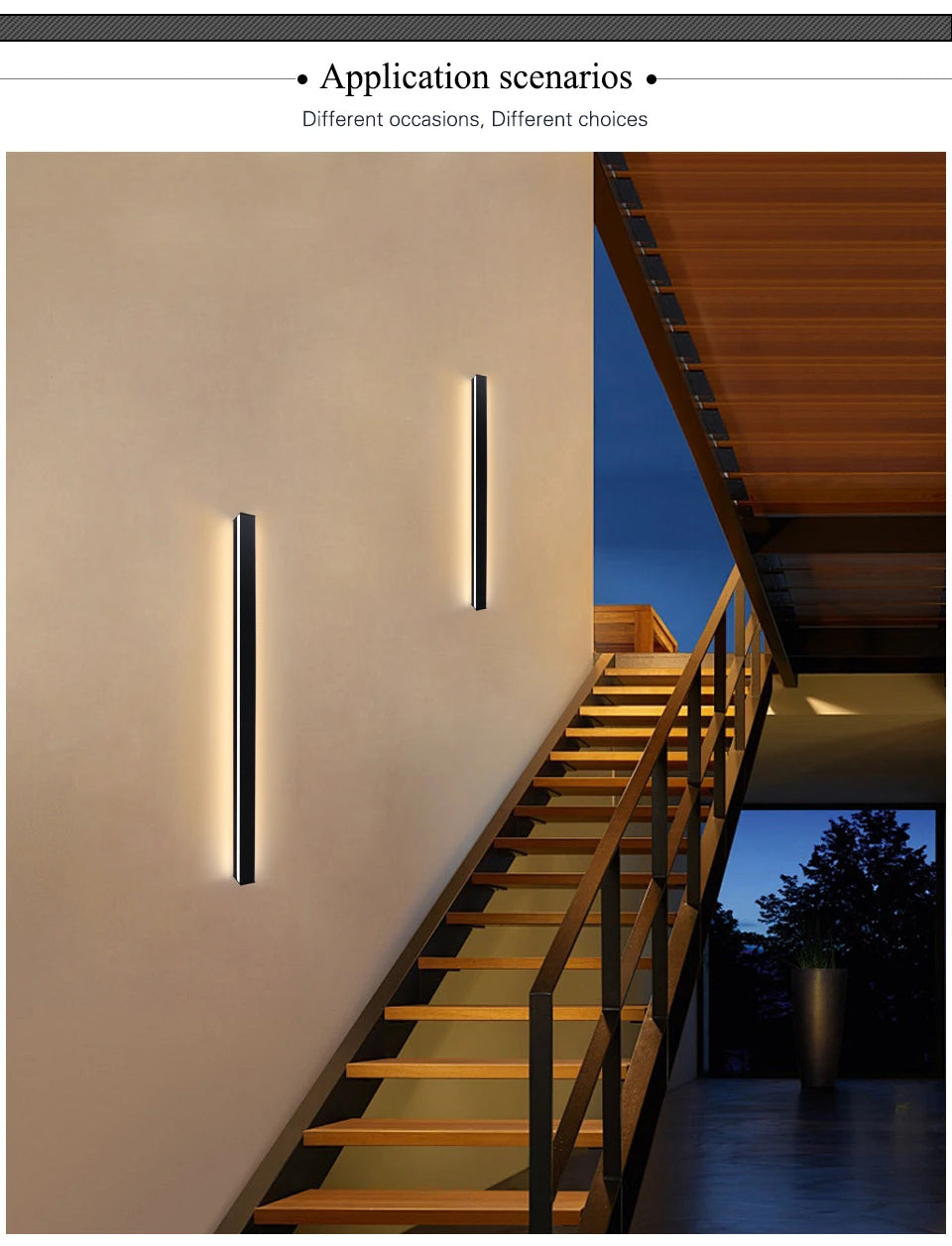 Modern Long Strip LED Wall Lamp – Outdoor Waterproof Lighting Solution