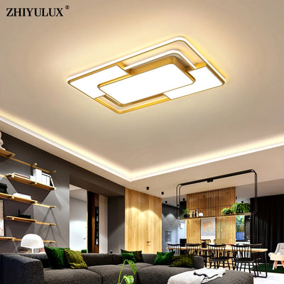 Remote Dimming Modern LED Chandelier Lights: Round/Square Design for Dining, Living Room, Kitchen, Aisle, Flats, Hall