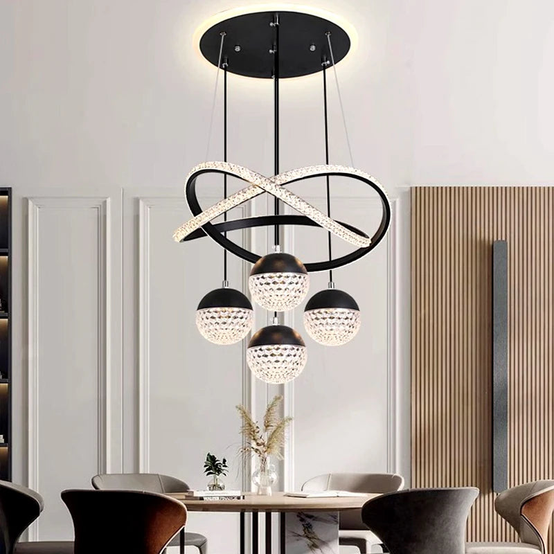 Modern LED Dining Room Chandelier - Elegant Indoor Lighting for Living Room, Bedroom, and Kitchen