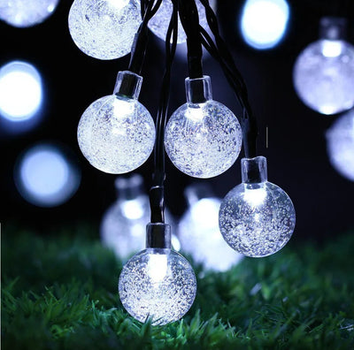 Solar Bubble Ball String Lights Outdoor Waterproof LED Globe Fairy Lights for Garden, Patio, and Christmas Decoration