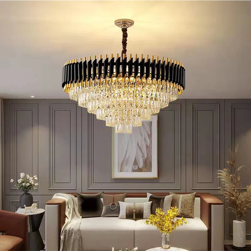 Luxury Crystal Pendant Lights Gold Ceiling Chandelier