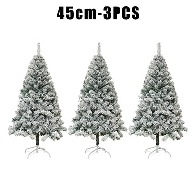45cm Flocked Mini Christmas Tree with Snow Effect PVC Artificial Holiday Home Decoration