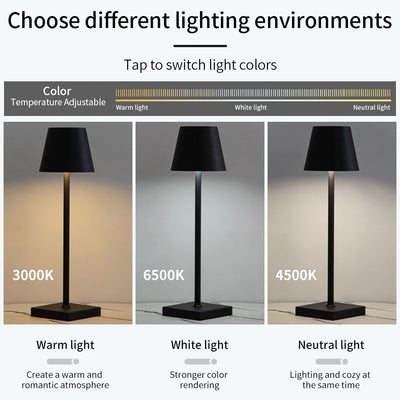 3-Color Touch Dimming LED Desk Lamp - Eye Protection Table Lamp, USB Plug-in Night Light for Study or Bedside