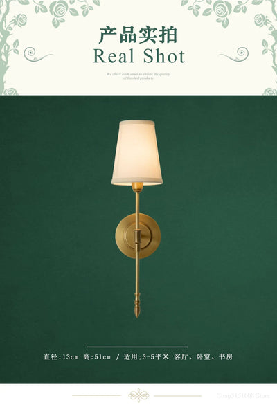 Nordic Copper Wall Lamp – Elegant Sconce for Bedrooms and Corridors