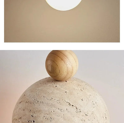 Wabi-Sabi Style Yellow Travertine Chandelier – Elegant Pendant Light for Nordic-Inspired Interiors