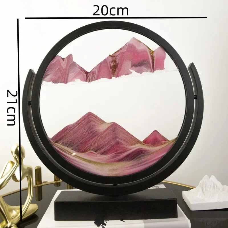 3D Moving Sand Art Hourglass with Handmade Glass Hourglass for Home Decor & Gifts