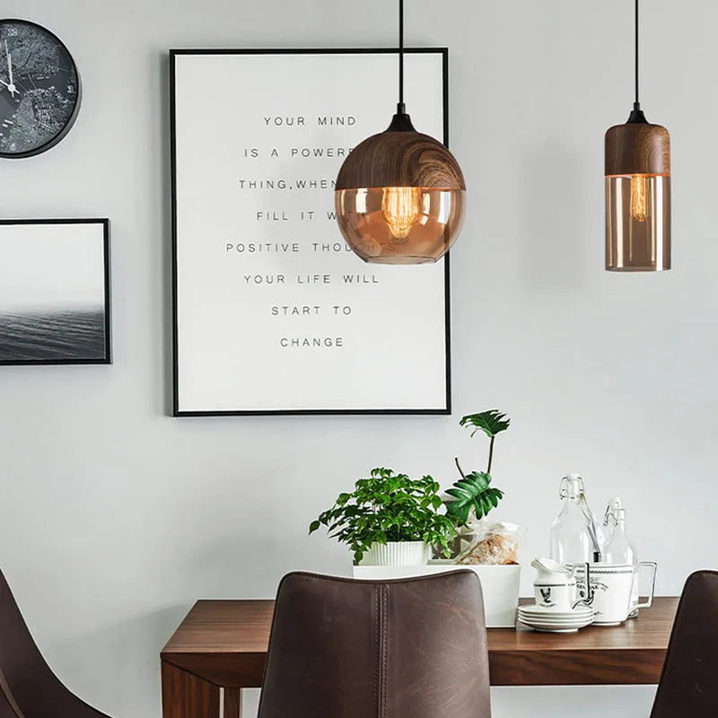 Nordic Charm Meets Modern: Dimmable LED Chandelier with Wood & White Shade