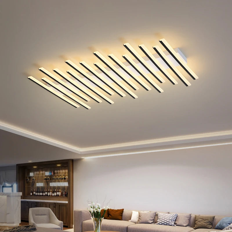 Modern LED Ceiling Chandelier - Linen Hanging Lamp for Living Dining Room Bedroom Restaurant Office