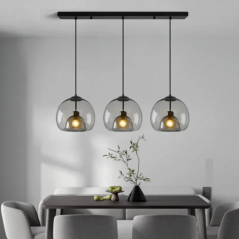 Nordic Glass Ball LED Chandelier - Modern Home Decor Lighting for Kitchen, Dining Room and Restaurant