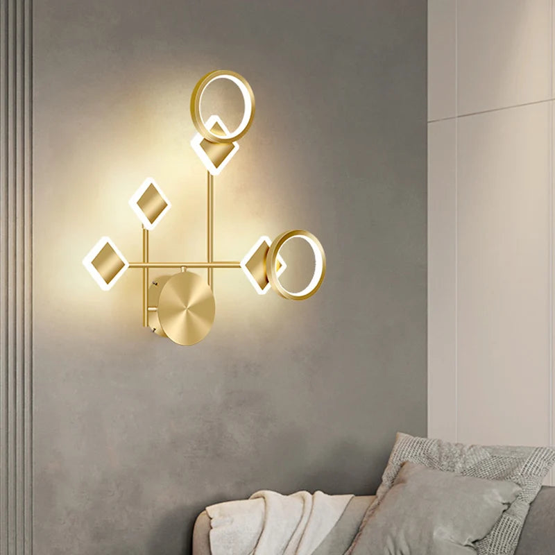 Modern LED Wall Lamp Bedside Sconce for Living Room Bedroom Background Aisle Entrance Stairs Patio