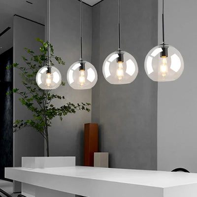 Nordic Smoke Gray Glass Pendant Light for Restaurant Café, and Bar Decoration